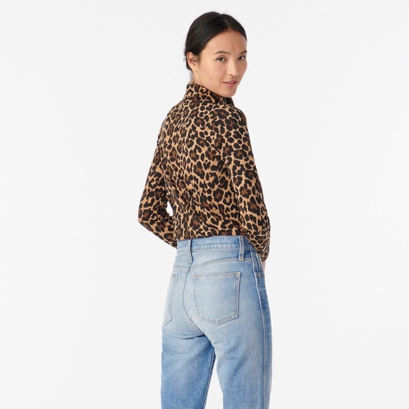 J. Crew Leopard Print Tissue Turtleneck Women’s XS - Picture 2 of 9